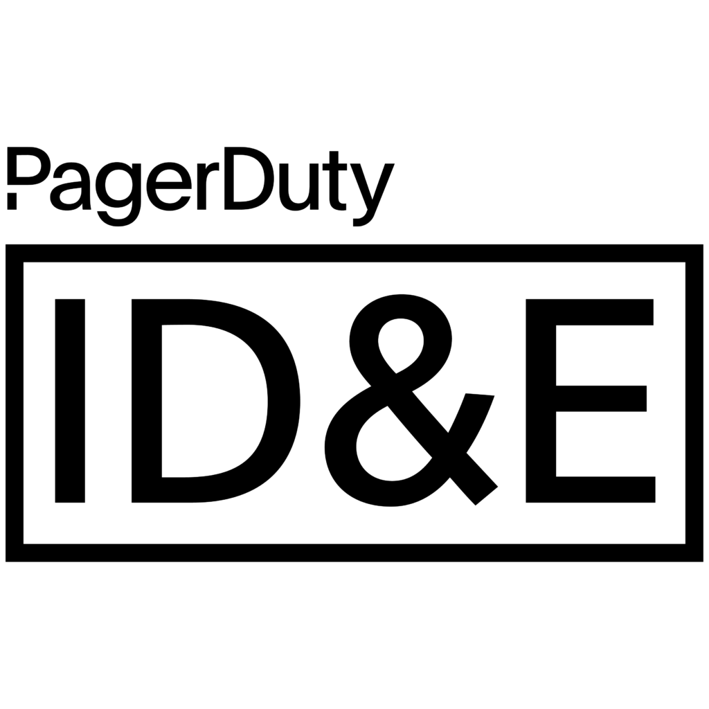 PagerDuty ID&E text in black on white background