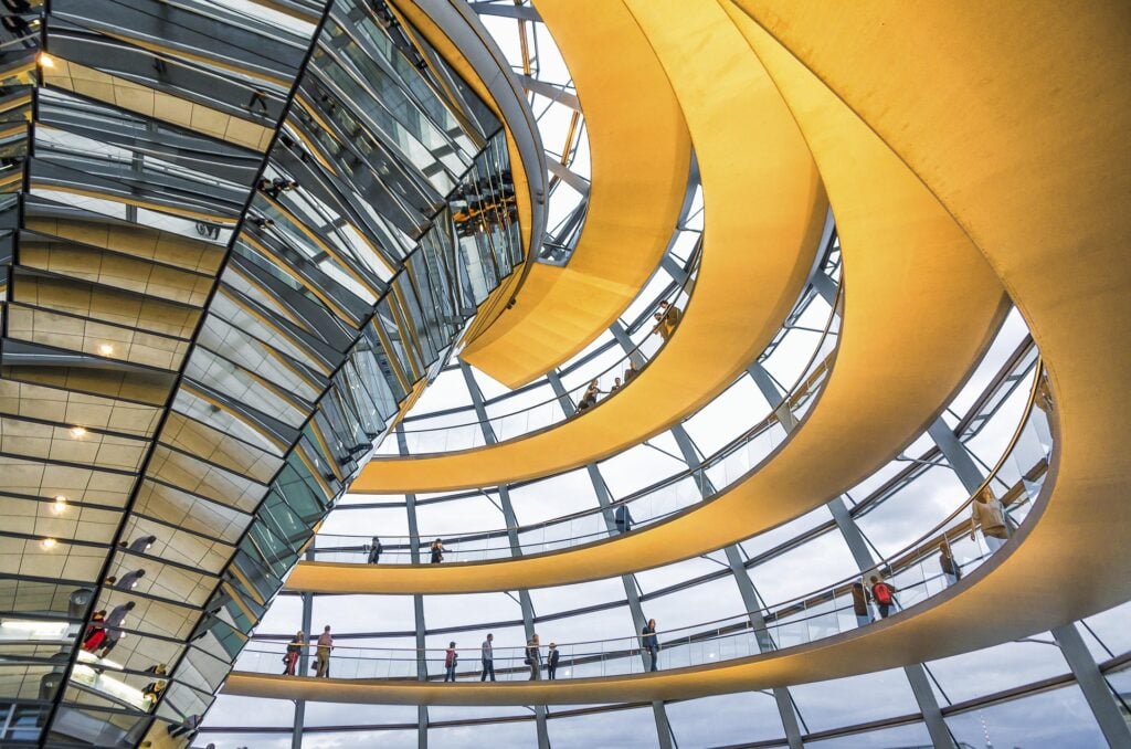 Modern glass building in Berlin, Germany